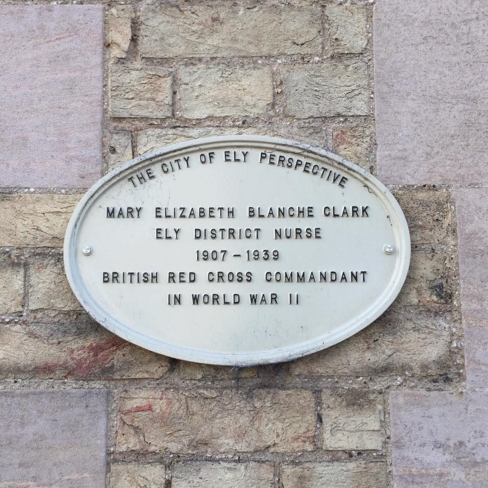 Mary Elizabeth Blanche Clark's memorial tablet, old Ely Dispensary, Ely (by Adrian Thomas).jpg
